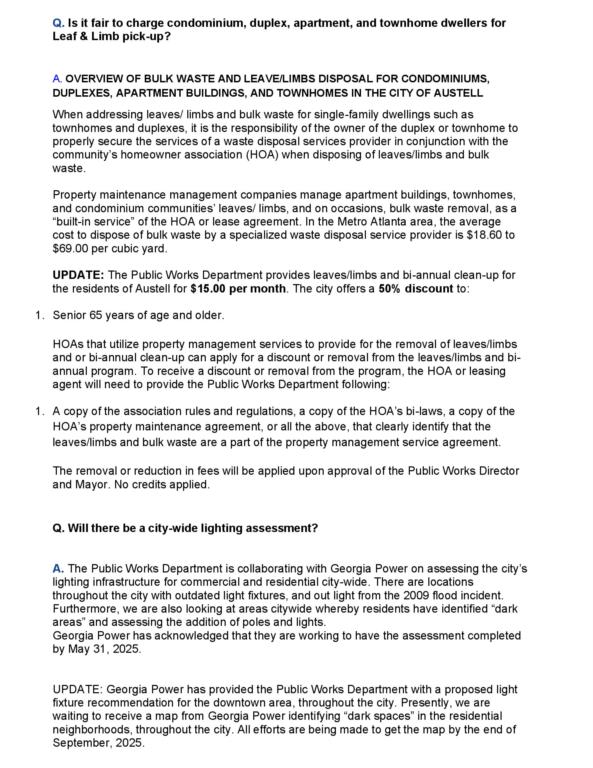 Council Meeting Q & A page 2